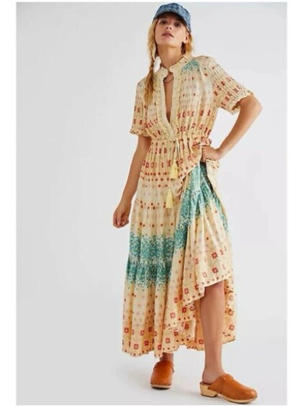 🌼 Free People Boho Prairie Midi Dress | Floral Cottagecore Festival‎ Dress